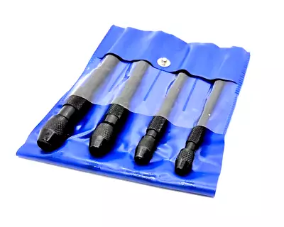 4 Pc Pin Vise Set Hand Held Hollow Handle Black Finish 4 Piece Vice Chuck Sizes • $11.98