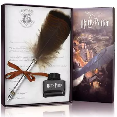 Owl Feather Quill Pen With Ink Set Writing Dip Ink Pens -Writer Pen Vintage F... • $29.19