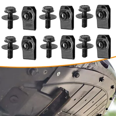 10x Car Body Bolts & U-nut Clips M6 Engine Cover Undertray Splash Shield Guard • $8.65