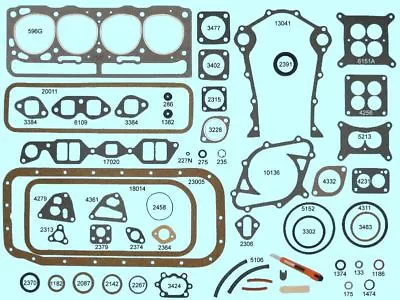 Lincoln 341 Y-Block V8 Full Engine Gasket Set BEST Head+Intake+Exhaust 1955 • $199.56