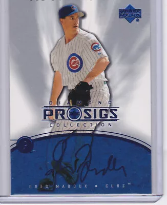 GREG MADDUX AUTO SIGS Upper Deck Baseball Diamond Collection Card CHICAGO CUBS • $29.89