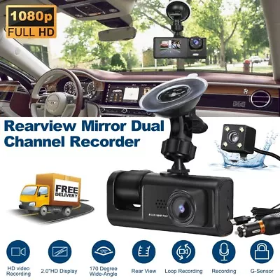 4K Dash Cam Front Rear Inside 3 Camera Dashcam Car Camera Night Vision G-Sensor • $22.69