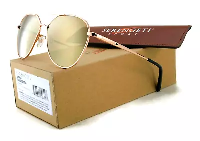 New Serengeti ODELL Sunglasses | Shiny Rose Gold / Saturn Polarized Drivers Gold • $156