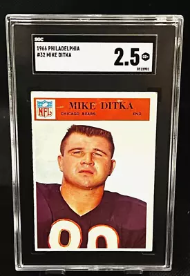 1966 Philadelphia Mike Ditka #32 SGC 2.5 Graded Football Card Chicago Bears HOF • $25.01