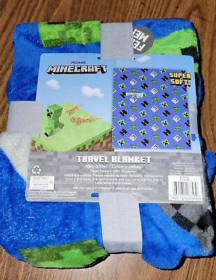 New Minecraft Travel Blanket 45in X55in Plush Super Soft • $10