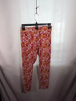 Lularoe Women's Mickey Mouse One Size Pink/white/yellow Leggings Preowned • $20