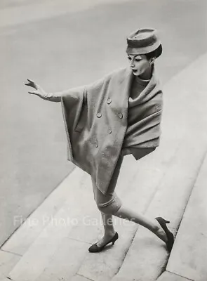 1955 Vintage RICHARD AVEDON Paris Female Fashion DOVIMA Large Duotone Photo Art • $187.14