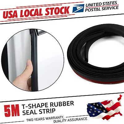 5M Slanted T-Type Car Rubber Sealing Strip Edge Trim For Bumper-Lip Side Skirt • $8.99
