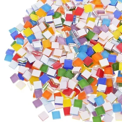 Musefn 100x Assorted Color Square Glass Mosaic Tiles For DIY Crafts Supplies New • $12.83