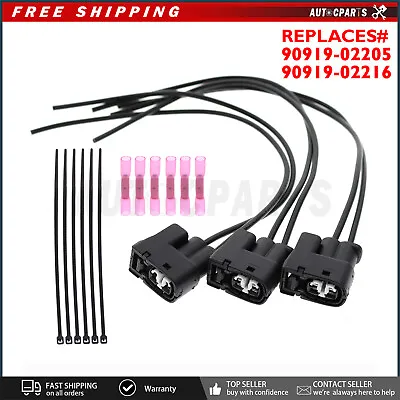 $8.91 • Buy 3 Ignition Coil Connector Plug Wires Fits For Toyota 1995-1998 T100 90919-02205