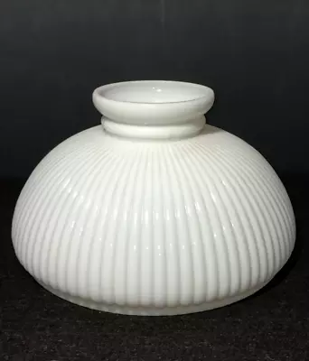 Vintage Ribbed White Milk Glass Lamp Shade 10  • $34.95