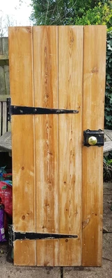£24 • Buy Small Victorian Internal Pine Door With Strap Hinges