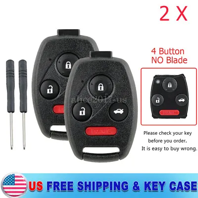 2 For 2009 2010 2011 2012 2013 Honda Accord Remote Car Key Fob Shell Case Cover • $8.99