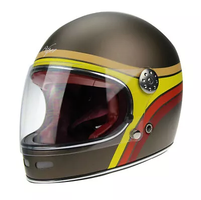 Viper F656 Retro Vintage Fibreglass Full Face Retro Motorcycle Helmet Rust • $186.44