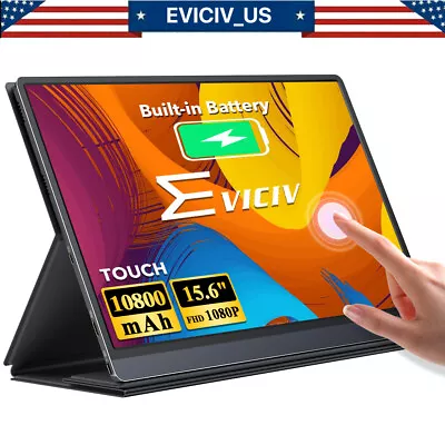 EVICIV Battery Portable Monitor 120Hz Touchscreen Upgraded 15.6  IPS HDR Used A • $79.99