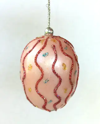 Vintage Easter Egg Hanging Ornament Glitter Mark Roberts Collection 3 1/4  • $32