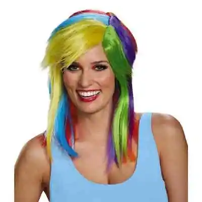 Rainbow Dash Wig My Little Pony Fancy Dress Halloween Adult Costume Accessory • $30.57