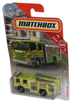 Matchbox MBX Rescue 5/20 (2019) Green Scania P 360 Toy Fire Truck 46/100 • $13.98