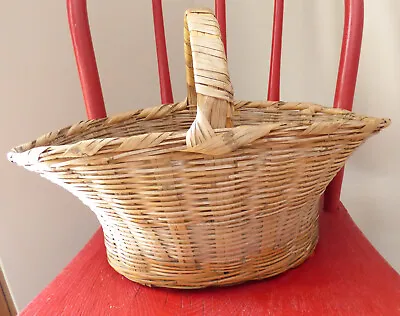 Garden Wicker Basket Flowers Vegetables Eggs Ohio Farm Home Picnic Collect • $32