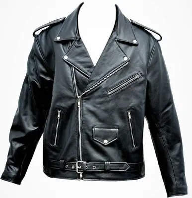 Motorcycle Jacket Brando Leather Rider Touring Biker Thick Leather Brando Jacket • $69.99