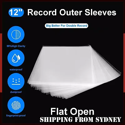 $16.99 • Buy 50PCS RECORD SLEEVES PLASTIC COVER OUTER For Vinyl LP's 12  Album Clear SLEEVES