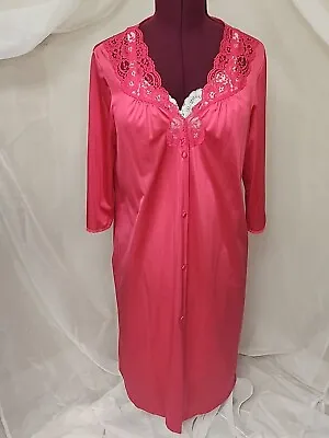 Vtg Vanity Fair Peignoir Nightgown Robe  Set  Nylon Lace L + Bonus Philmaid Gown • $36.96