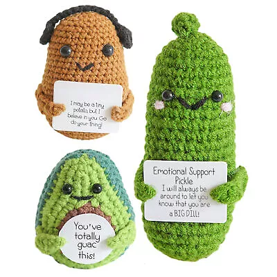 Funny Positive Potato Knitted Doll Birthday Home Decor Gift Inspired Tiny Toy • $16.39