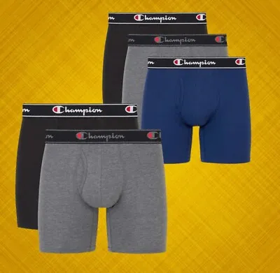 5 Pack Champion Men's Boxer Brief With Double Dry Technology X-Temp • $20.98