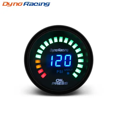 2'' 52mm Electronic Oil Pressure Gauge Meter 0-120 Psi Digital Analog LED Black • $25.69