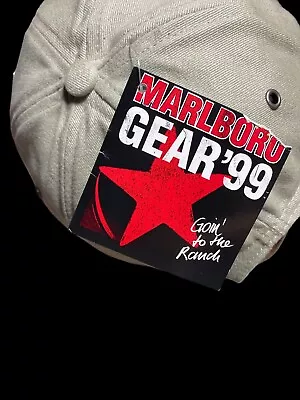 Marlboro Gear Hat Vintage 1999 '99 Goin' To The Ranch Cap Leather Strapback • $33.62