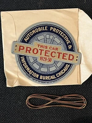 $75 • Buy Original Auto Bureau Chicago This Car Protected Radiator Badge Tin Sign