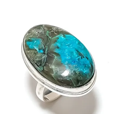 Natural Chrysocolla Gemstone Handmade 925 Sterling Silver Gift Ring Size 9 Y381 • $9.99