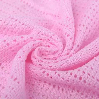 Pink Cellular Blanket Cotton Soft Cozy Pram/Trave Cot/CotBed/Single/Double/King. • £8.99