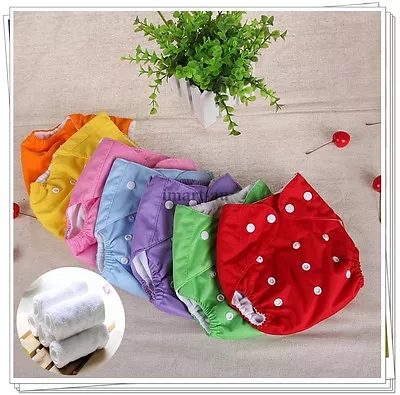 Reusable Modern Baby Cloth Nappies Diapers Adjustable Inserts Bulk Nappy • $4.99