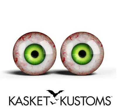 Monster Glass Eyes -PIXEL FREE- Realistic Bloodshot Zombie Eyeballs 2pc • $14.99
