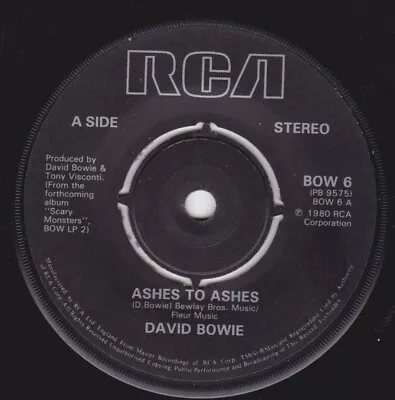 David Bowie Ashes To Ashes 7  (1705) • £1.50