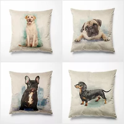 Dog Cushion Panels Linen Look Fabric Cotton-Rich For DIY Home Decor Craft • £2.75