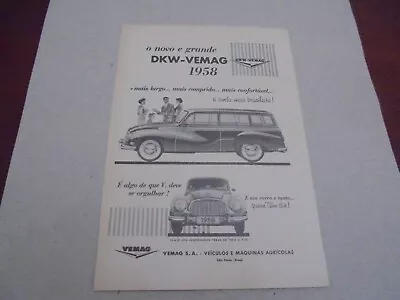 1958 Advertisement DKW-VEMAG Car Original Print Ad • $4