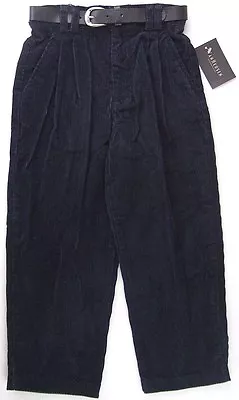 NWT Van Heusen Boy's Dark Navy (Ink) Corduroy Pants With Belt 4 • $7.27