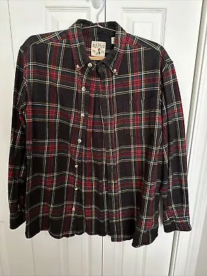 Red Head Flannel Shirt Mens LG Black Green Red Plaid Button Down Pocket Warm • $10.50