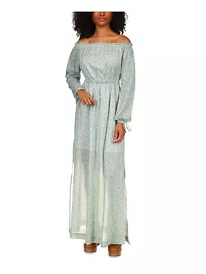 MICHAEL MICHAEL KORS Womens Green Long Sleeve Maxi Cocktail Shift Dress L • $16.99