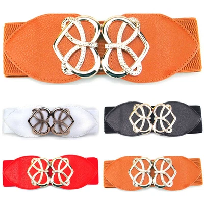 Women Elastic Stretchable Waist Belt Heart Buckle For Party Dress Coat Fashion • £9.11