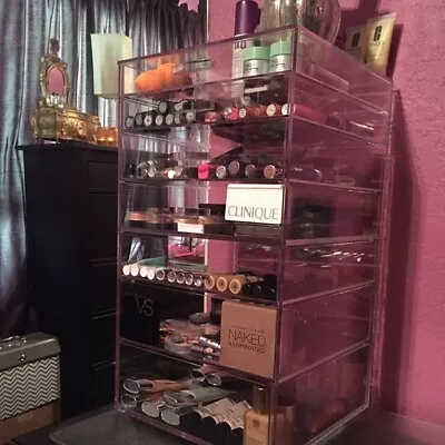 Vanity Organizer 7 Drawer Clear Cube Makeup Tower Acrylic Case (A7R)   • $206