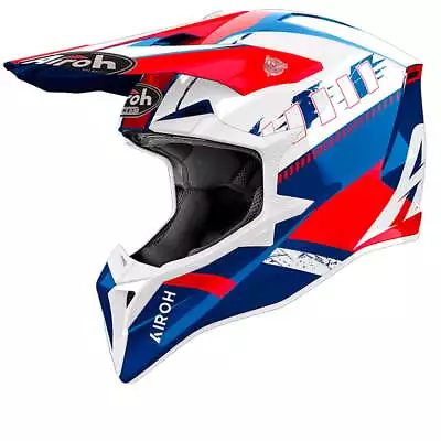 Airoh Wraaap Feel Red Blue Offroad Helmet - New! Fast Shipping! • $152.03