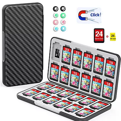 Magnetic Game Card Soft Case Holder Cartridge Storage Box Nintendo Switch 24 IN1 • $16.90