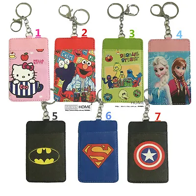 Batman Superman Hello Kitty Card Holder Key Chain Ring CARTOON Kids Wallet NEW • $9.99
