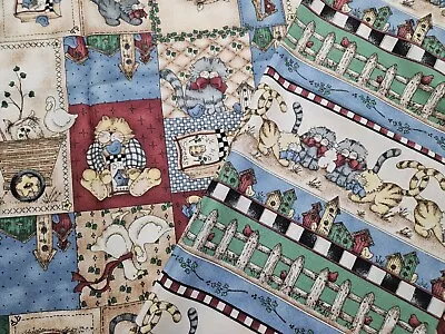$14.99 • Buy Vintage Kathi Walters Quilting Fabric Country Cats 2 Coordinating
