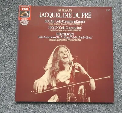 Jacqueline Du Pre Impressions UK Stereo HMV Vinyl 2 LP NM/EX+ Beethoven Elgar • £30