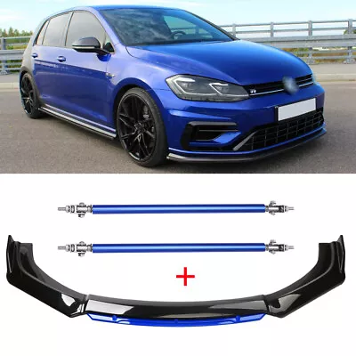 For VW Golf MK7.5 MK7 MK6 GTI GTD Front Bumper Lip Spoiler Splitter + Strut Rods • $95.39