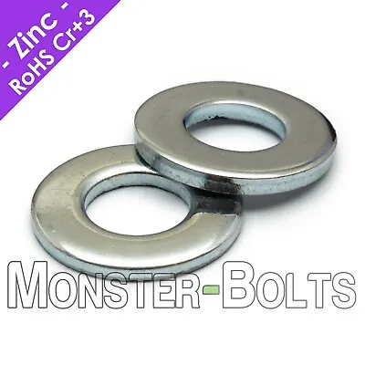 US / Inch - SAE Flat Washers Cr+3 Zinc Plated Steel #4 #6 #8 #10 1/4 5/16 3/8  • $5.46